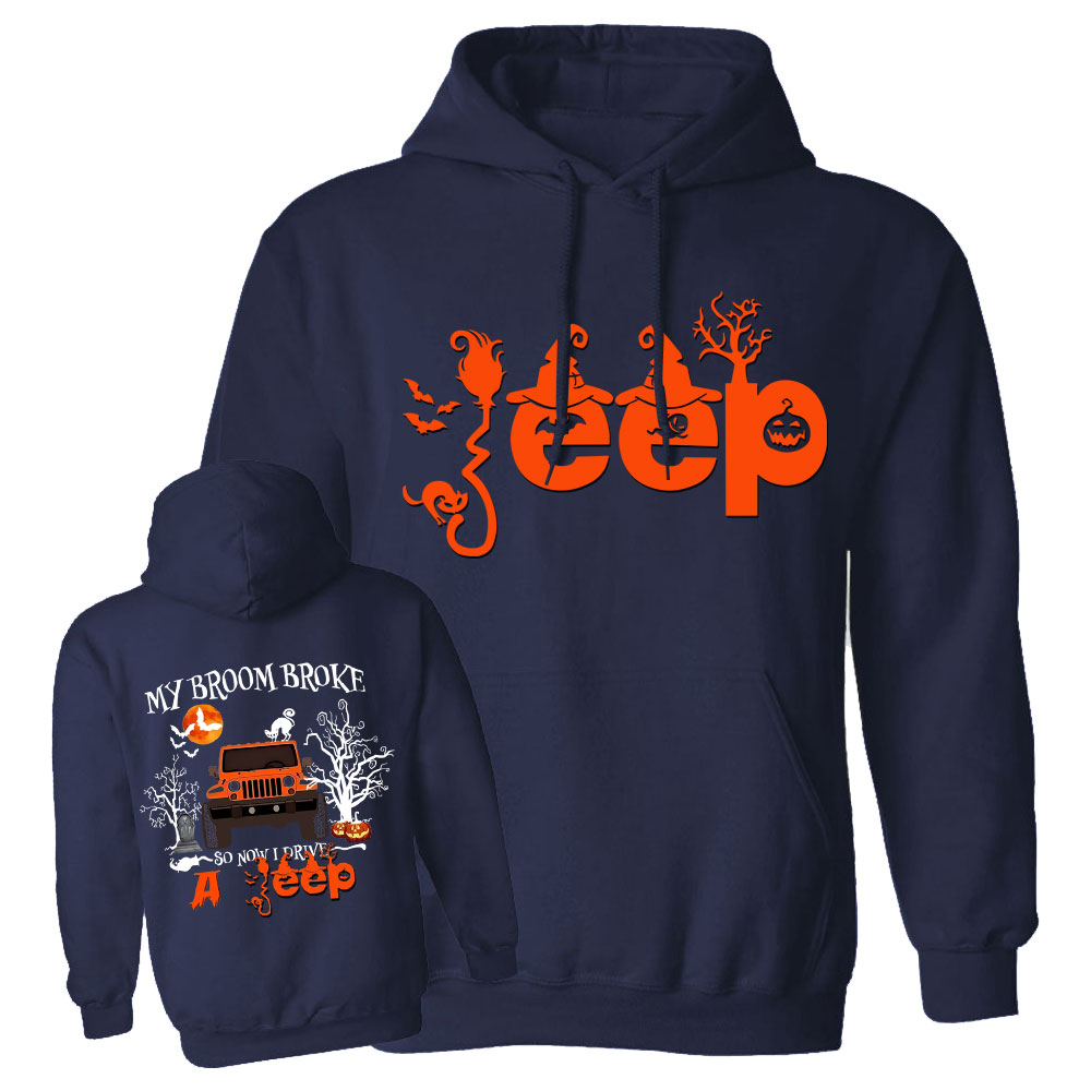 My Broom Broke So Now I Drive A Jp Halloween Double Printed Oversized Hoodie