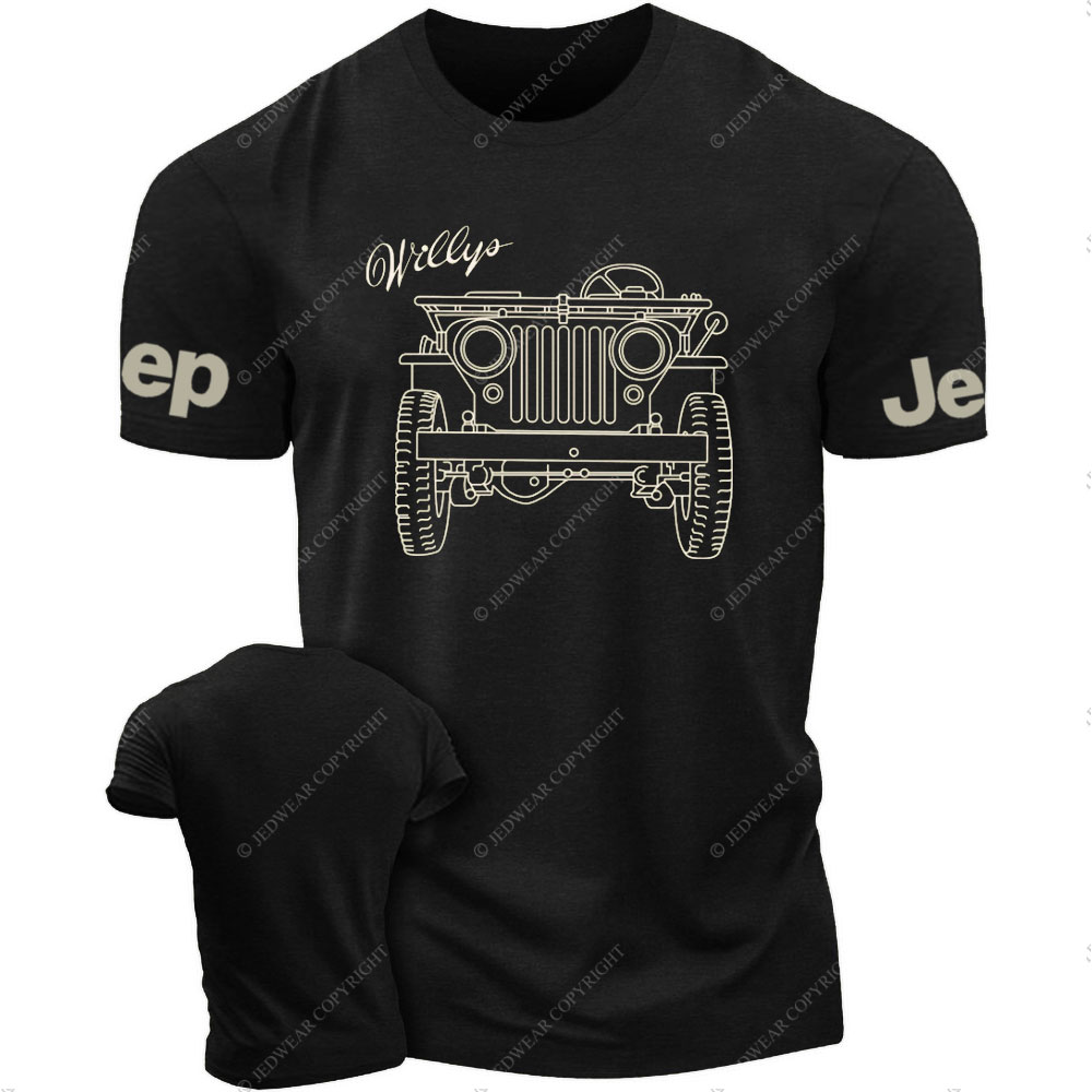 Jp Willys MB Line Art Jp Lover T-Shirt