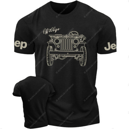 Jp Willys MB Line Art Jp Lover T-Shirt