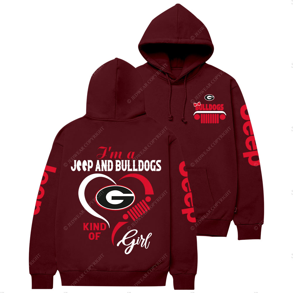 Georgia Bulldogs Football Team Heart Jp Girl Casual Hoodie