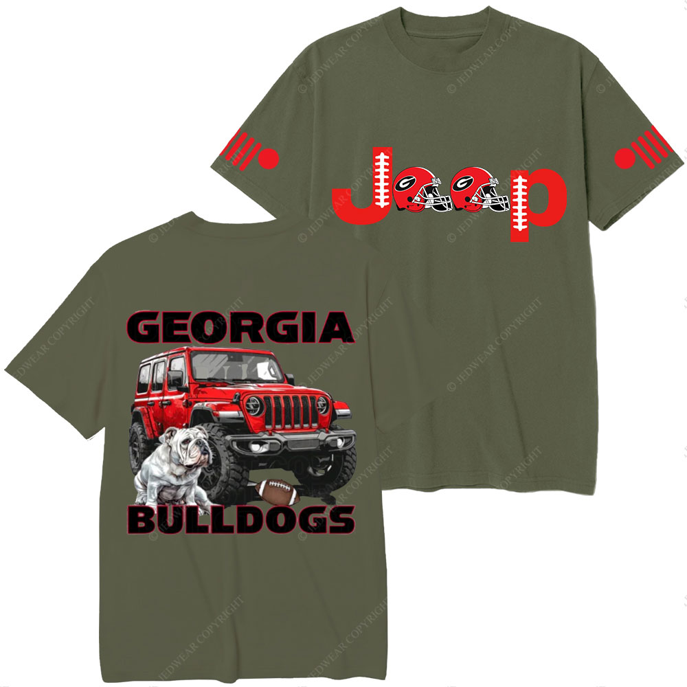 Georgia Jp Bulldog Red Helemet Jp Lover T-Shirt