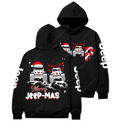 Santa Deer Candy Jp Merry Christmas Double Printed Women Casual Hoodie