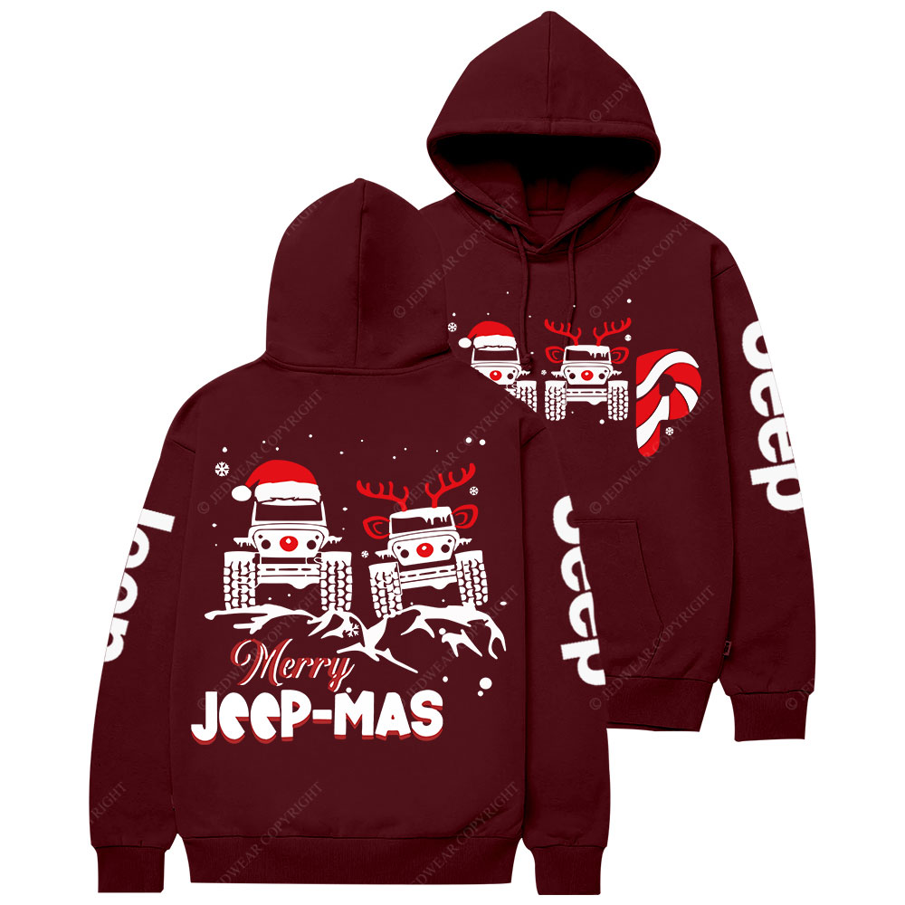 Santa Deer Candy Jp Merry Christmas Double Printed Women Casual Hoodie