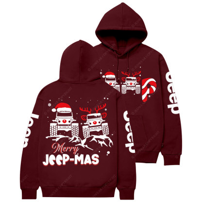 Santa Deer Candy Jp Merry Christmas Double Printed Women Casual Hoodie