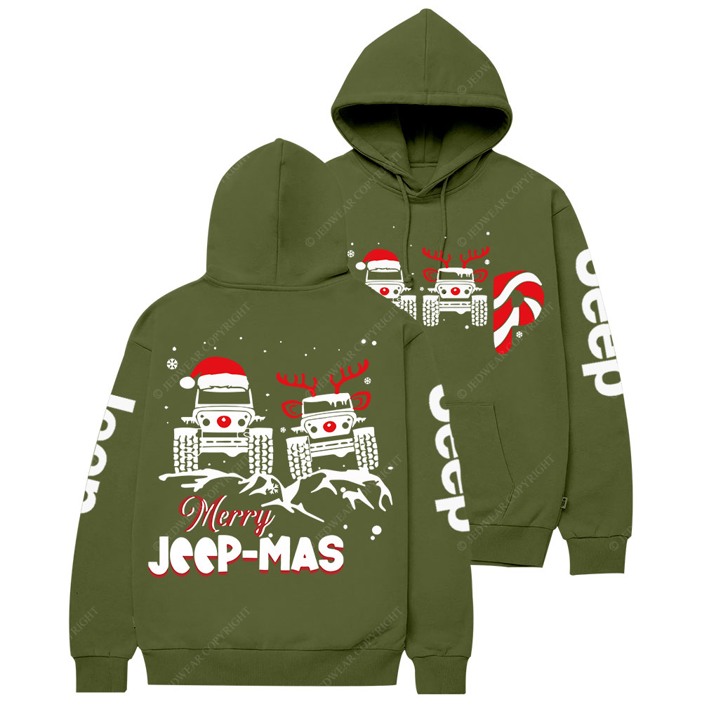 Santa Deer Candy Jp Merry Christmas Double Printed Women Casual Hoodie