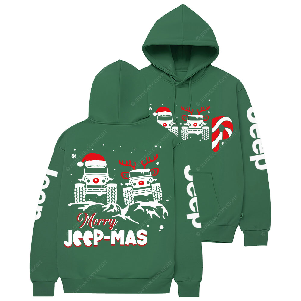 Santa Deer Candy Jp Merry Christmas Double Printed Women Casual Hoodie