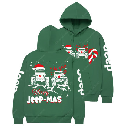 Santa Deer Candy Jp Merry Christmas Double Printed Women Casual Hoodie