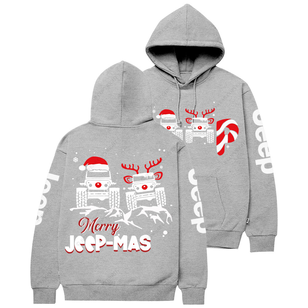 Santa Deer Candy Jp Merry Christmas Double Printed Women Casual Hoodie