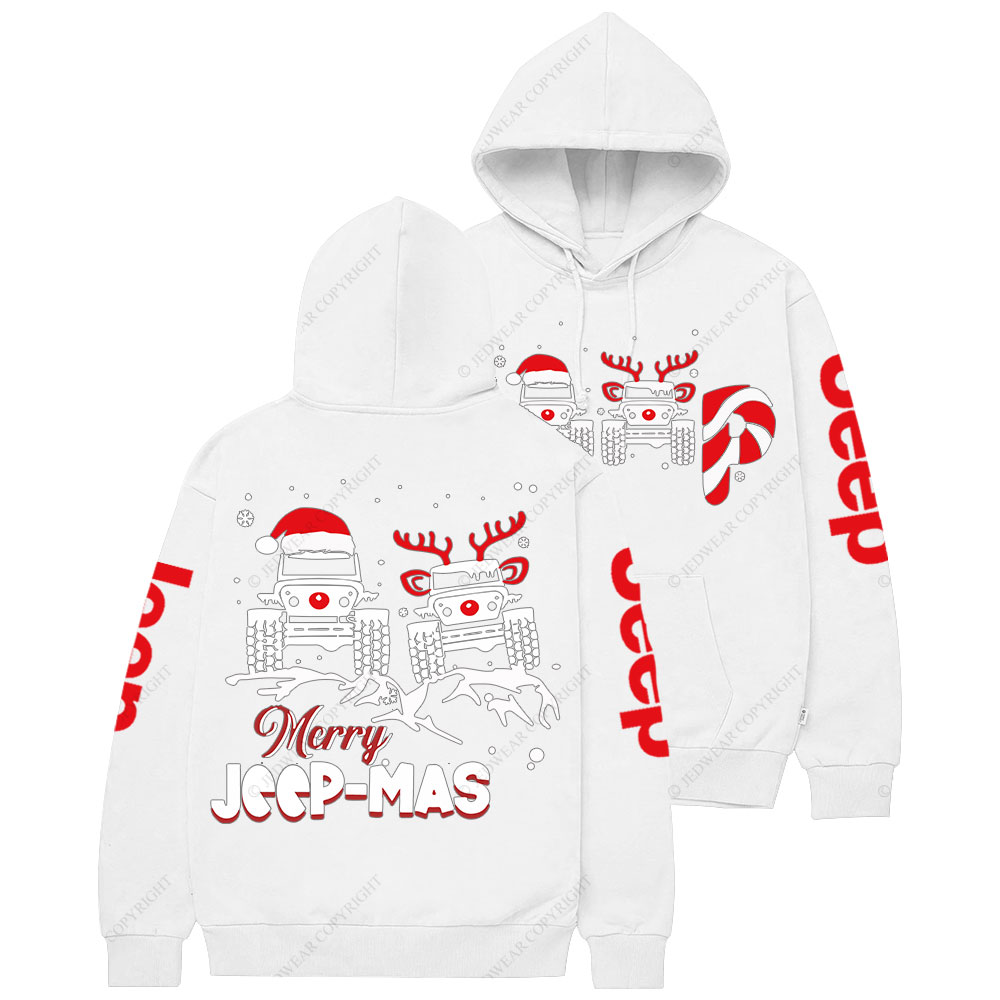 Santa Deer Candy Jp Merry Christmas Double Printed Women Casual Hoodie