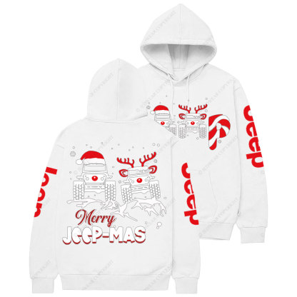 Santa Deer Candy Jp Merry Christmas Double Printed Women Casual Hoodie