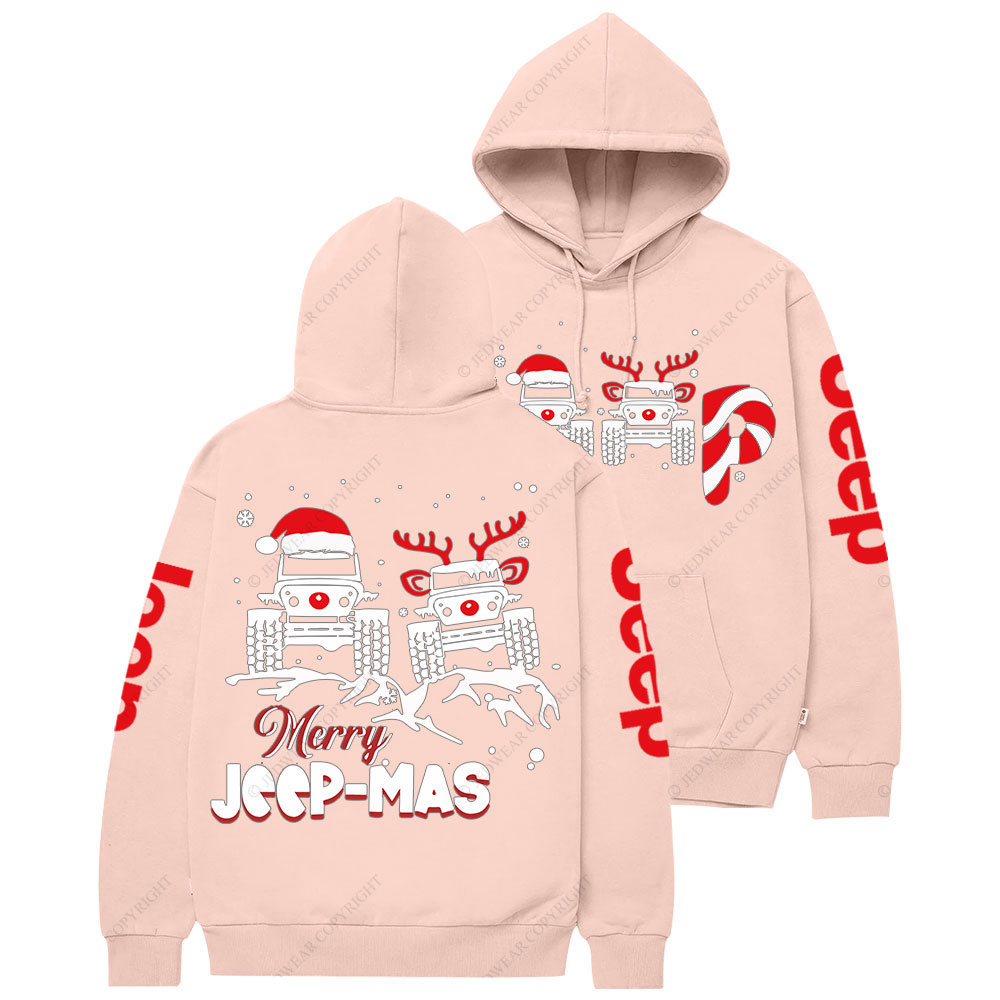 Santa Deer Candy Jp Merry Christmas Double Printed Women Casual Hoodie