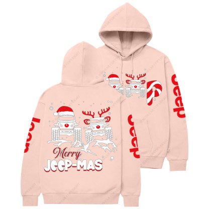 Santa Deer Candy Jp Merry Christmas Double Printed Women Casual Hoodie