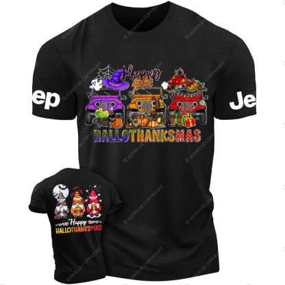 Happy Hallothanksmas Gnomes Drive Jp T-Shirt