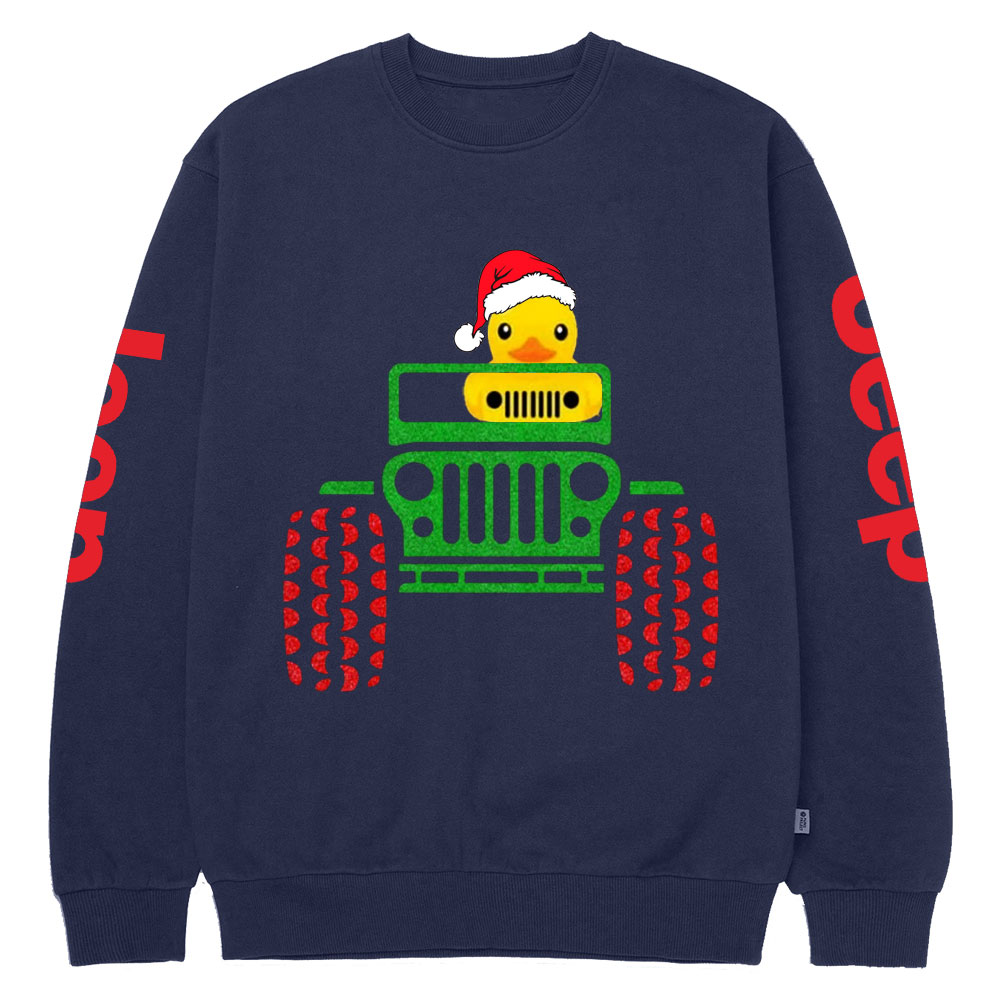 Duck Driving Jp Christmas Crew Neck Sweatshirt