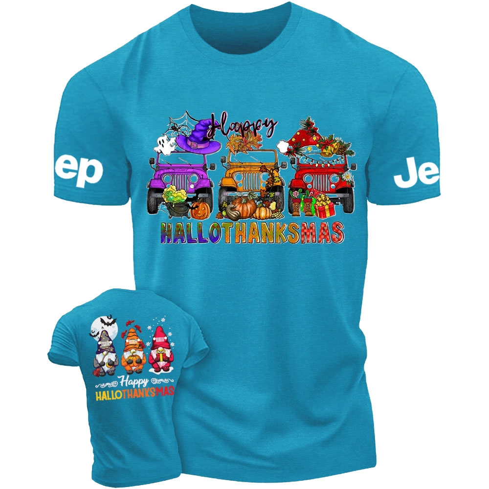 Happy Hallothanksmas Gnomes Drive Jp T-Shirt