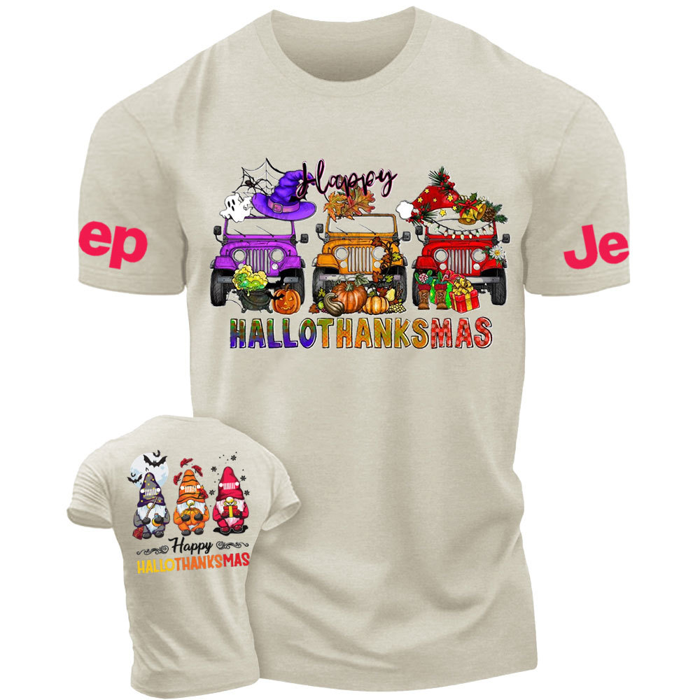 Happy Hallothanksmas Gnomes Drive Jp T-Shirt