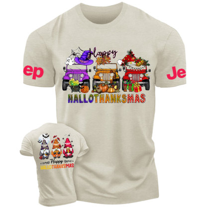 Happy Hallothanksmas Gnomes Drive Jp T-Shirt