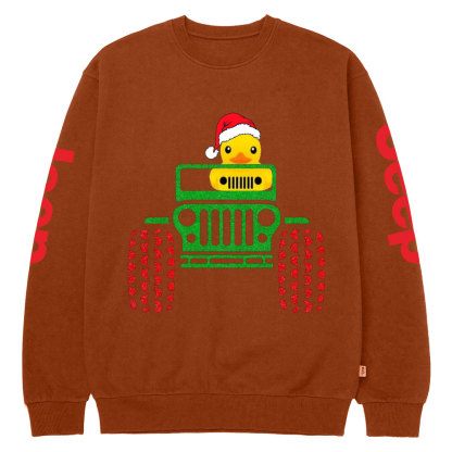 Duck Driving Jp Christmas Crew Neck Sweatshirt
