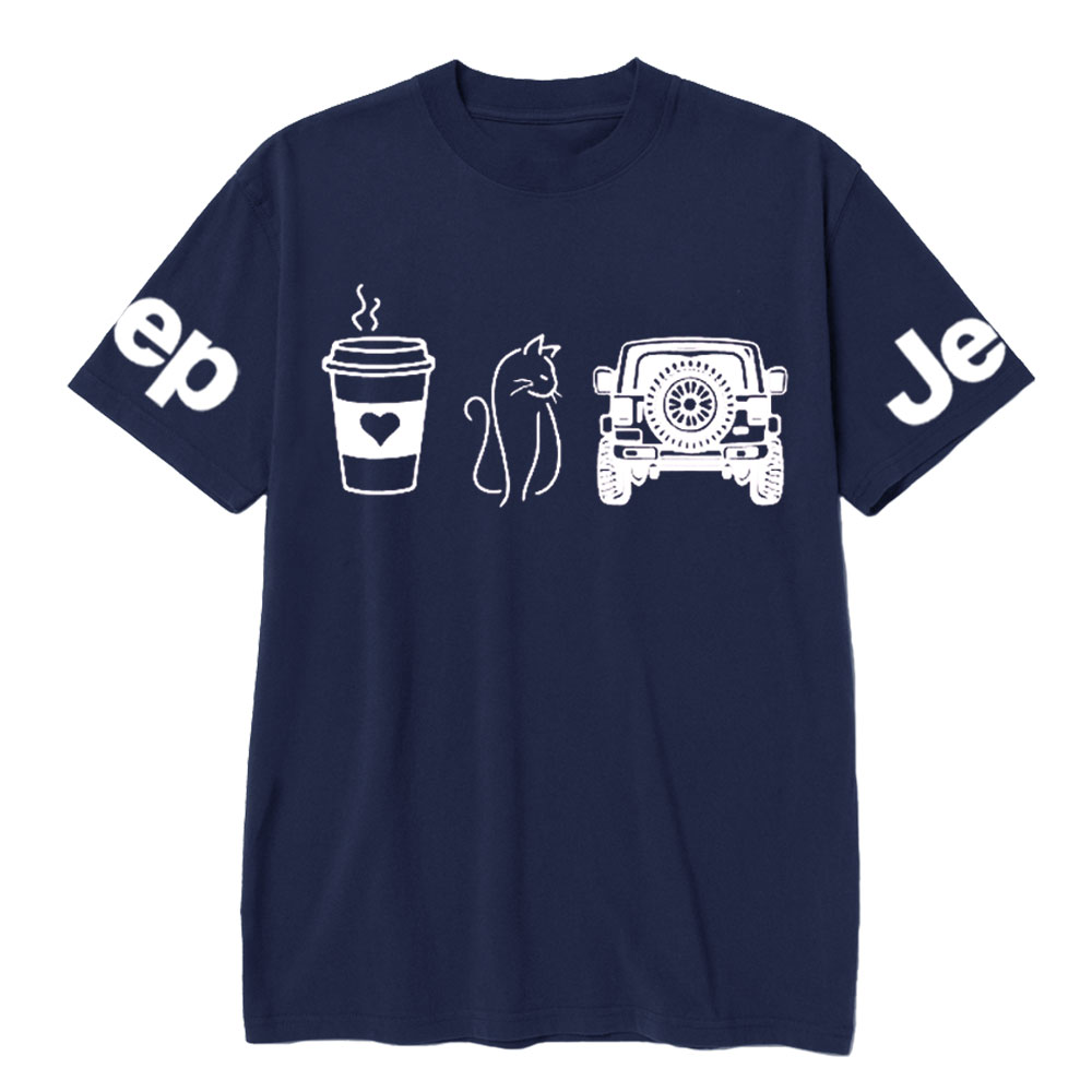 Coffee Jp and Line Art Kitten T-Shirt