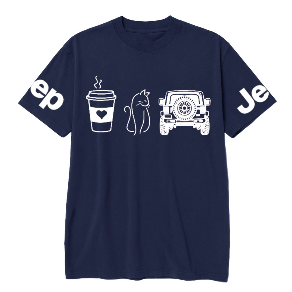 Coffee Jp and Line Art Kitten T-Shirt