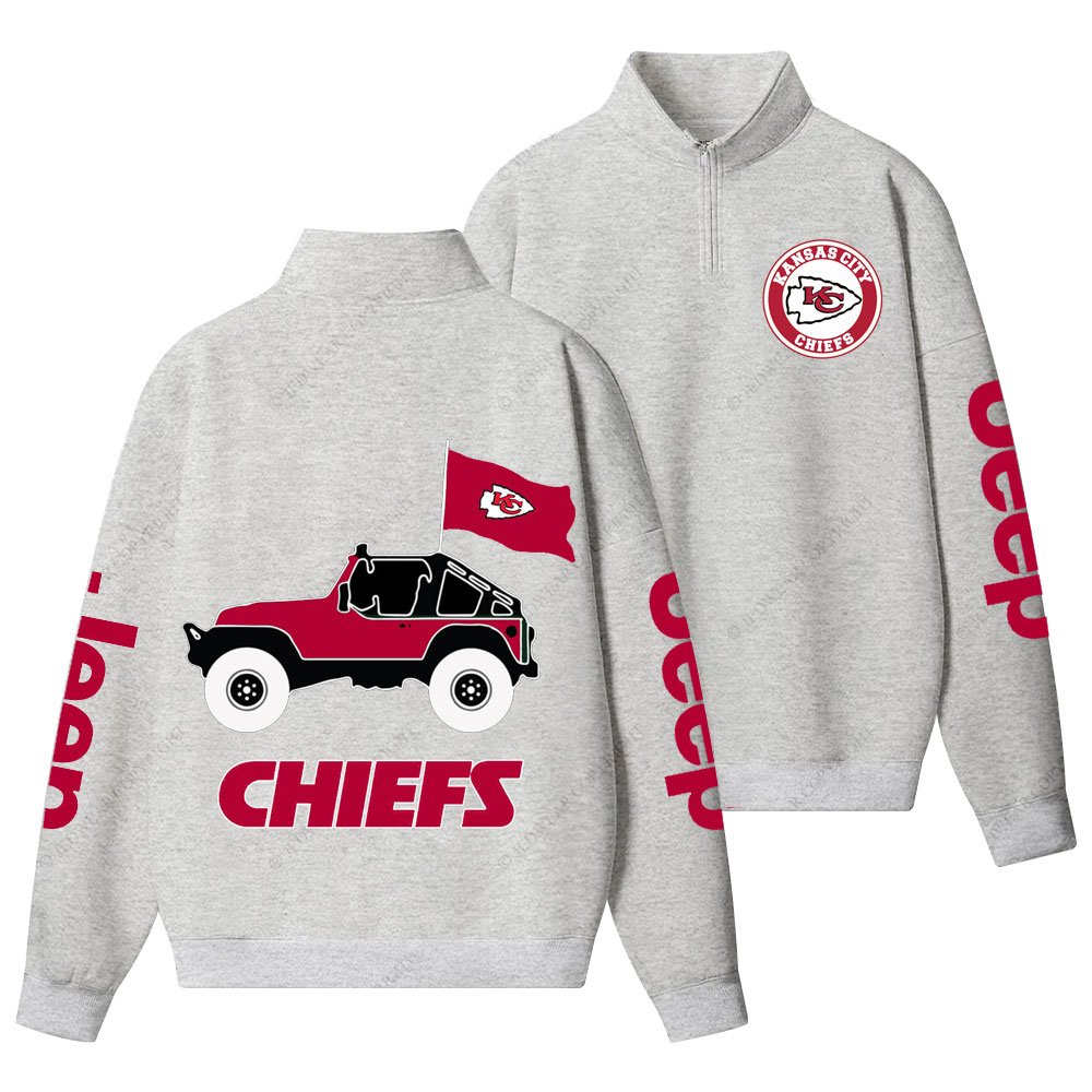  Kansas City Chiefs Football Jp Half-Zip Jacket Sweatshirt