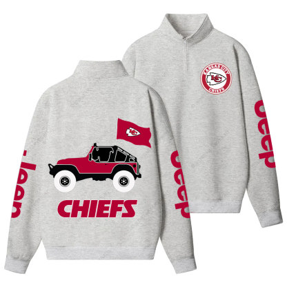  Kansas City Chiefs Football Jp Half-Zip Jacket Sweatshirt