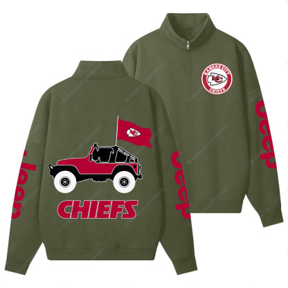  Kansas City Chiefs Football Jp Half-Zip Jacket Sweatshirt