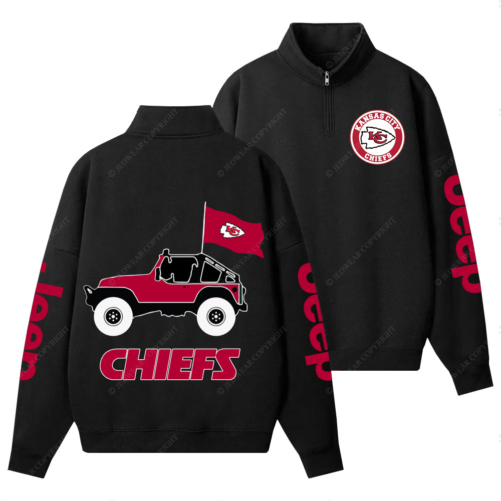  Kansas City Chiefs Football Jp Half-Zip Jacket Sweatshirt