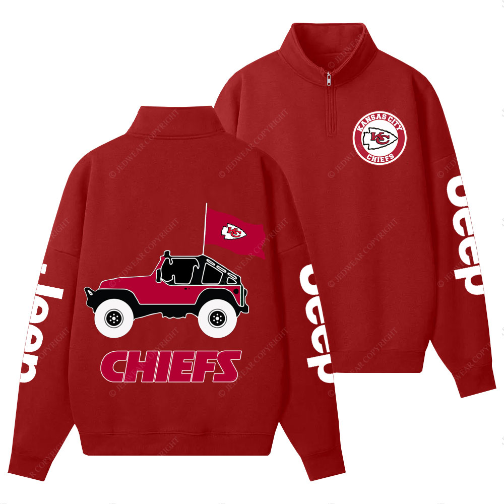  Kansas City Chiefs Football Jp Half-Zip Jacket Sweatshirt