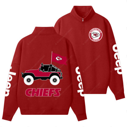  Kansas City Chiefs Football Jp Half-Zip Jacket Sweatshirt