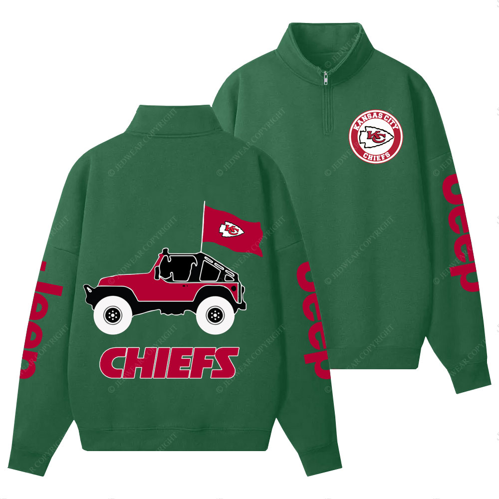  Kansas City Chiefs Football Jp Half-Zip Jacket Sweatshirt