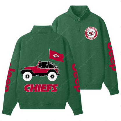  Kansas City Chiefs Football Jp Half-Zip Jacket Sweatshirt
