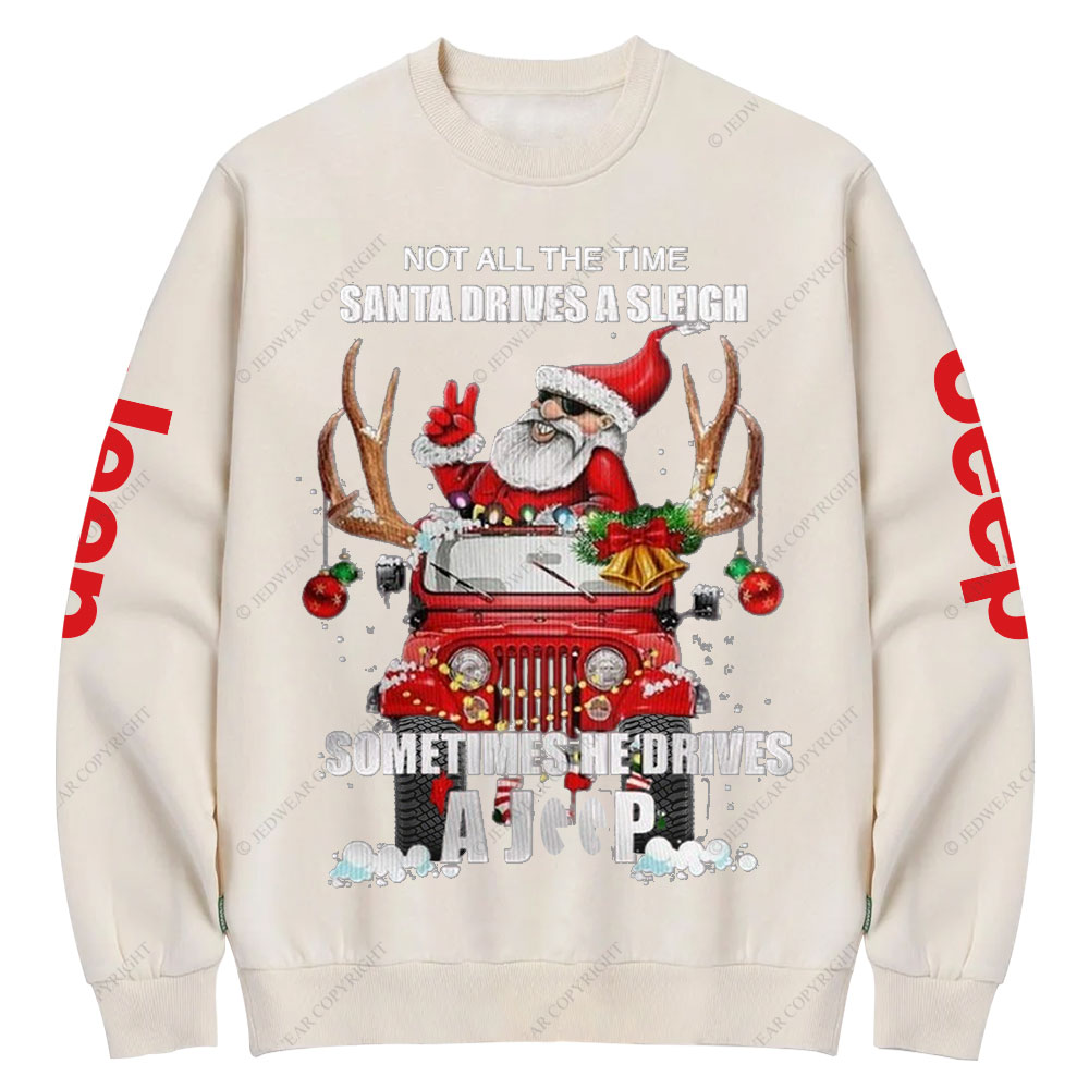 Santa Claus Drive A Jp Christmas Crew Neck Sweatshirt