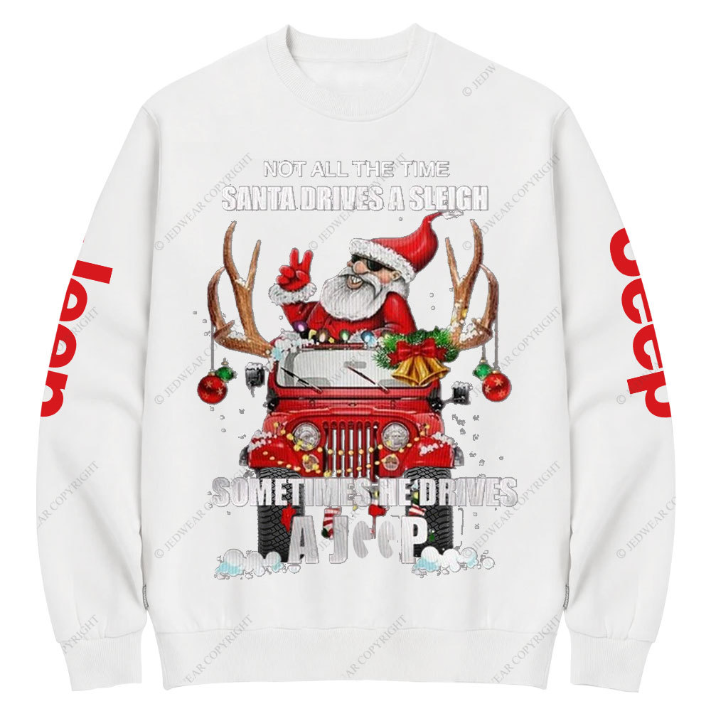 Santa Claus Drive A Jp Christmas Crew Neck Sweatshirt