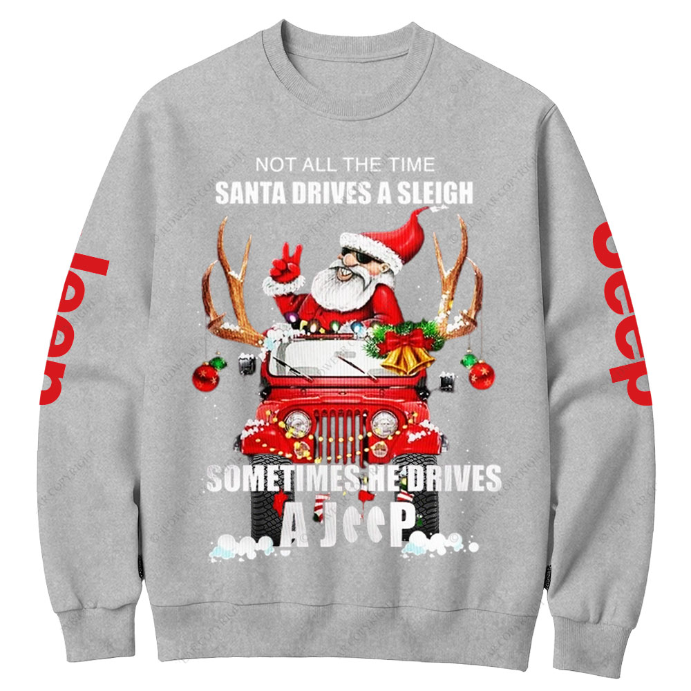 Santa Claus Drive A Jp Christmas Crew Neck Sweatshirt