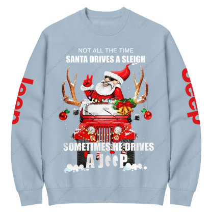 Santa Claus Drive A Jp Christmas Crew Neck Sweatshirt
