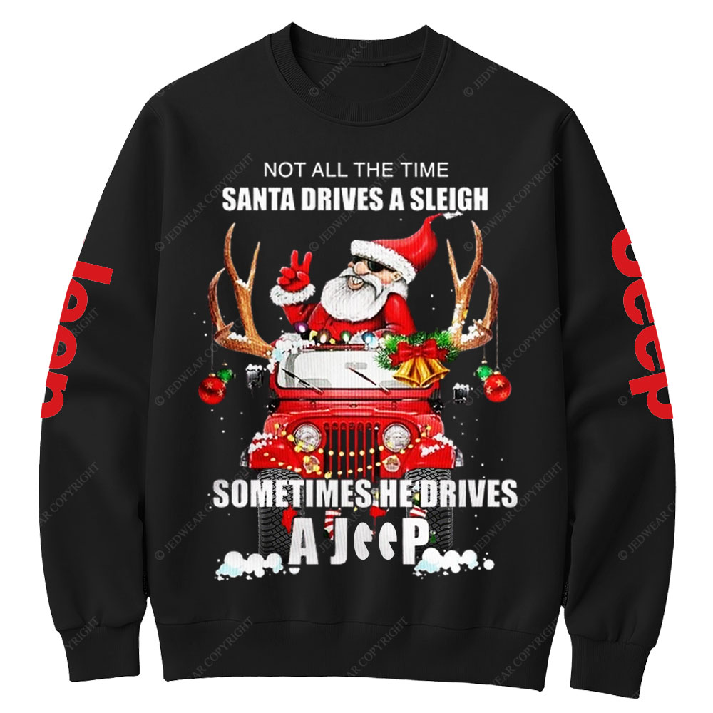 Santa Claus Drive A Jp Christmas Crew Neck Sweatshirt