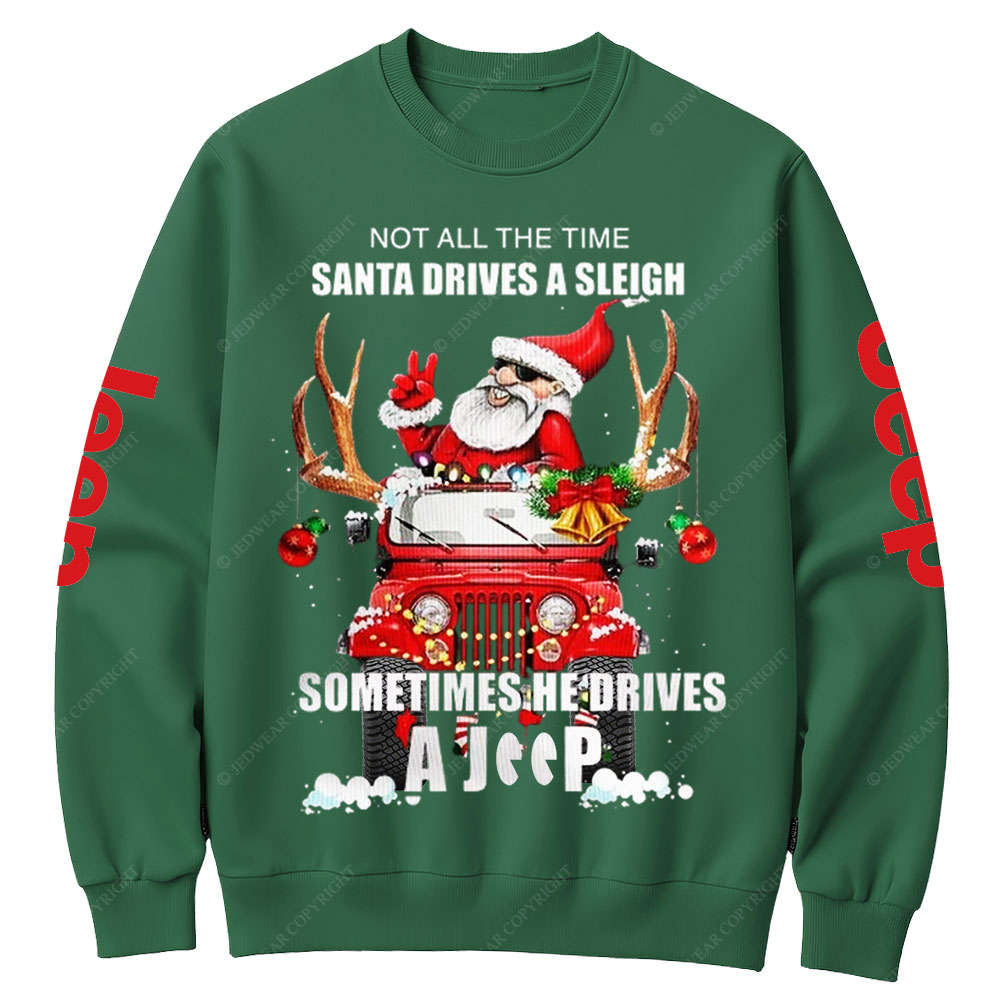 Santa Claus Drive A Jp Christmas Crew Neck Sweatshirt