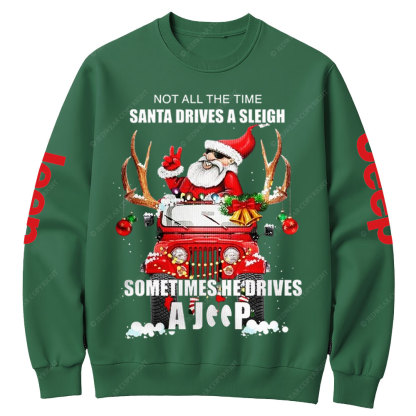 Santa Claus Drive A Jp Christmas Crew Neck Sweatshirt