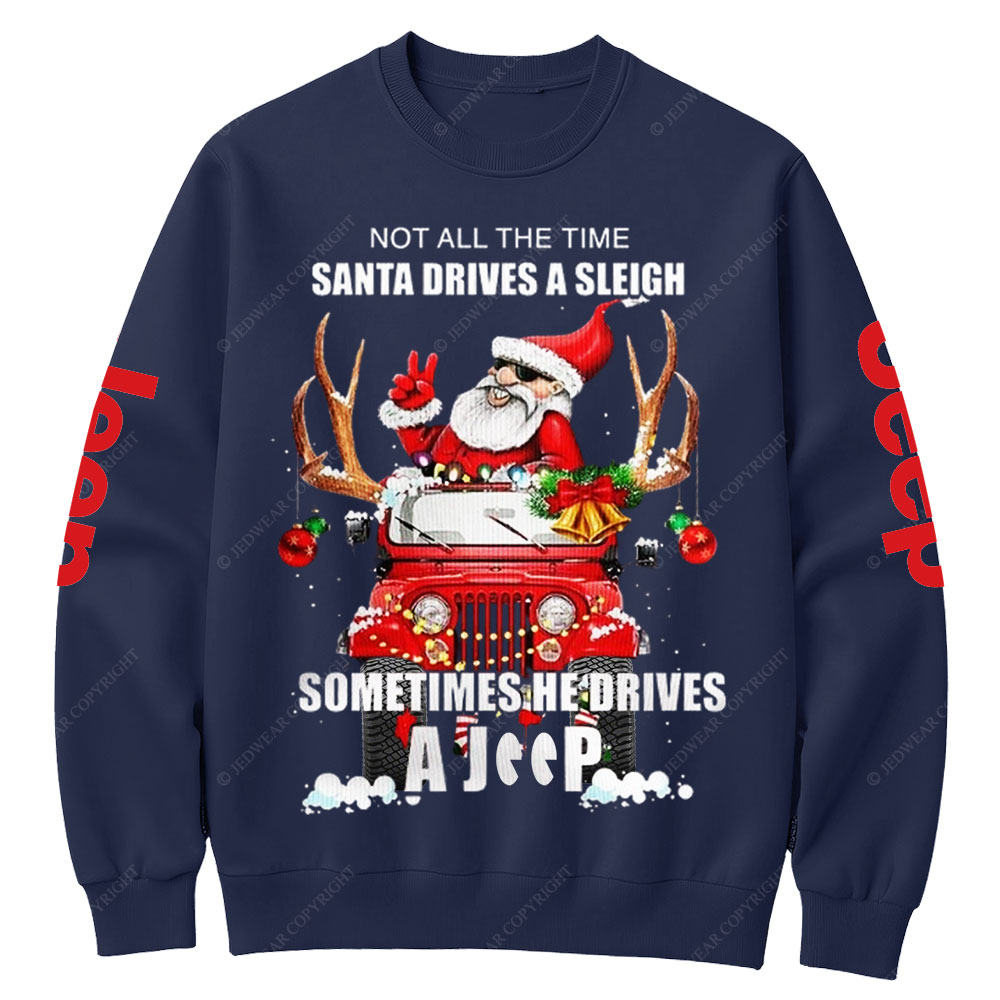 Santa Claus Drive A Jp Christmas Crew Neck Sweatshirt