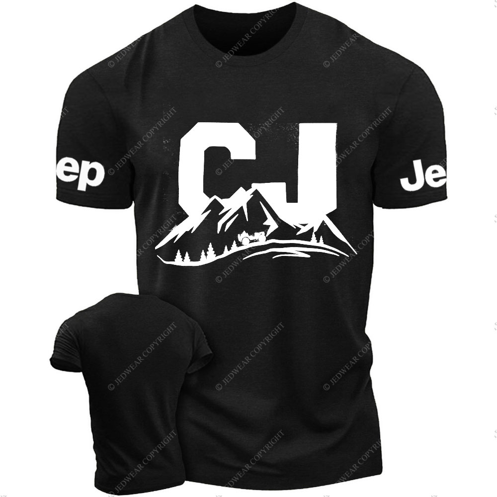 CJ Jp Willys Driving on a Winding Mountain Road T-Shirt