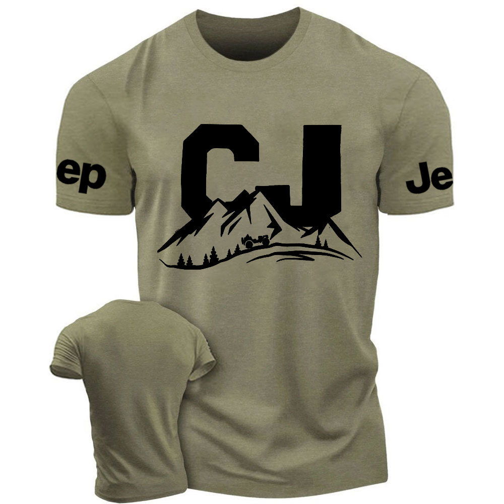 CJ Jp Willys Driving on a Winding Mountain Road T-Shirt