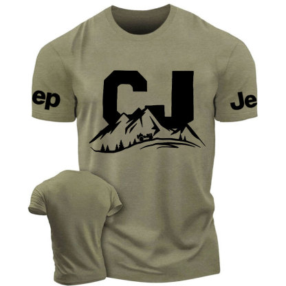 CJ Jp Willys Driving on a Winding Mountain Road T-Shirt