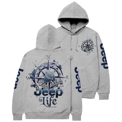 Jp Life Double Printed Compass Sketch Turtle Casual Hoodie