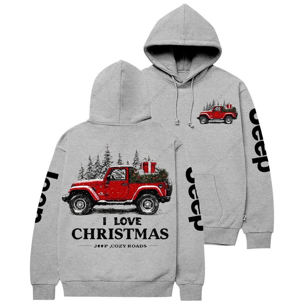 I Love Christmas Jp and Cozy Roads Casual Hoodie