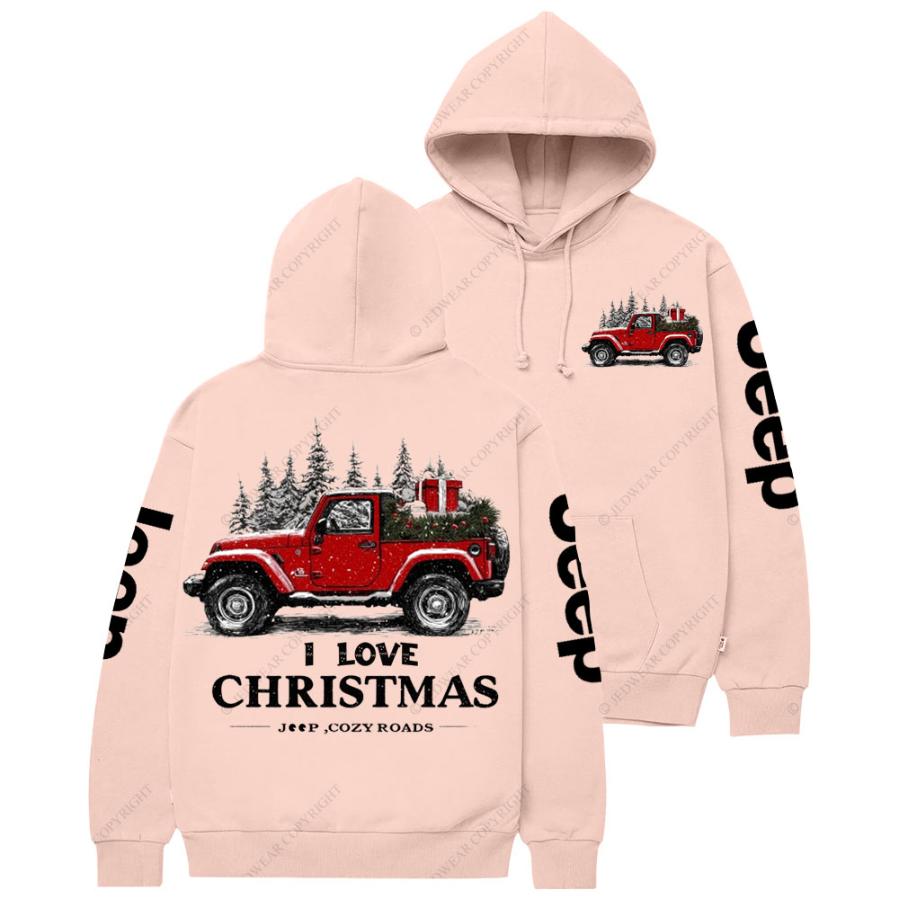 I Love Christmas Jp and Cozy Roads Casual Hoodie