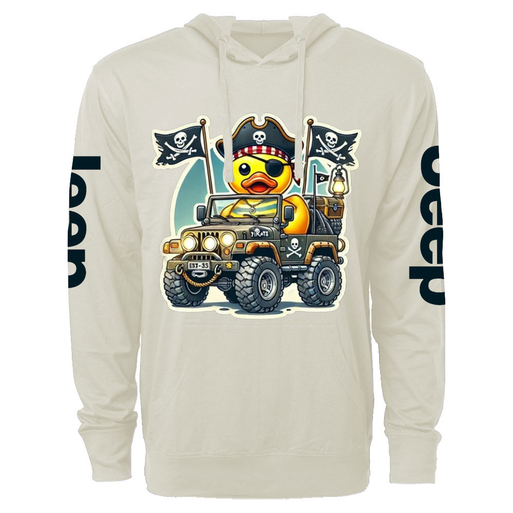 Pirate Duckie Driving a Jp Oversized Lightweight Hoodie