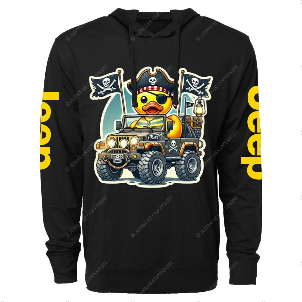 Pirate Duckie Driving a Jp Oversized Lightweight Hoodie
