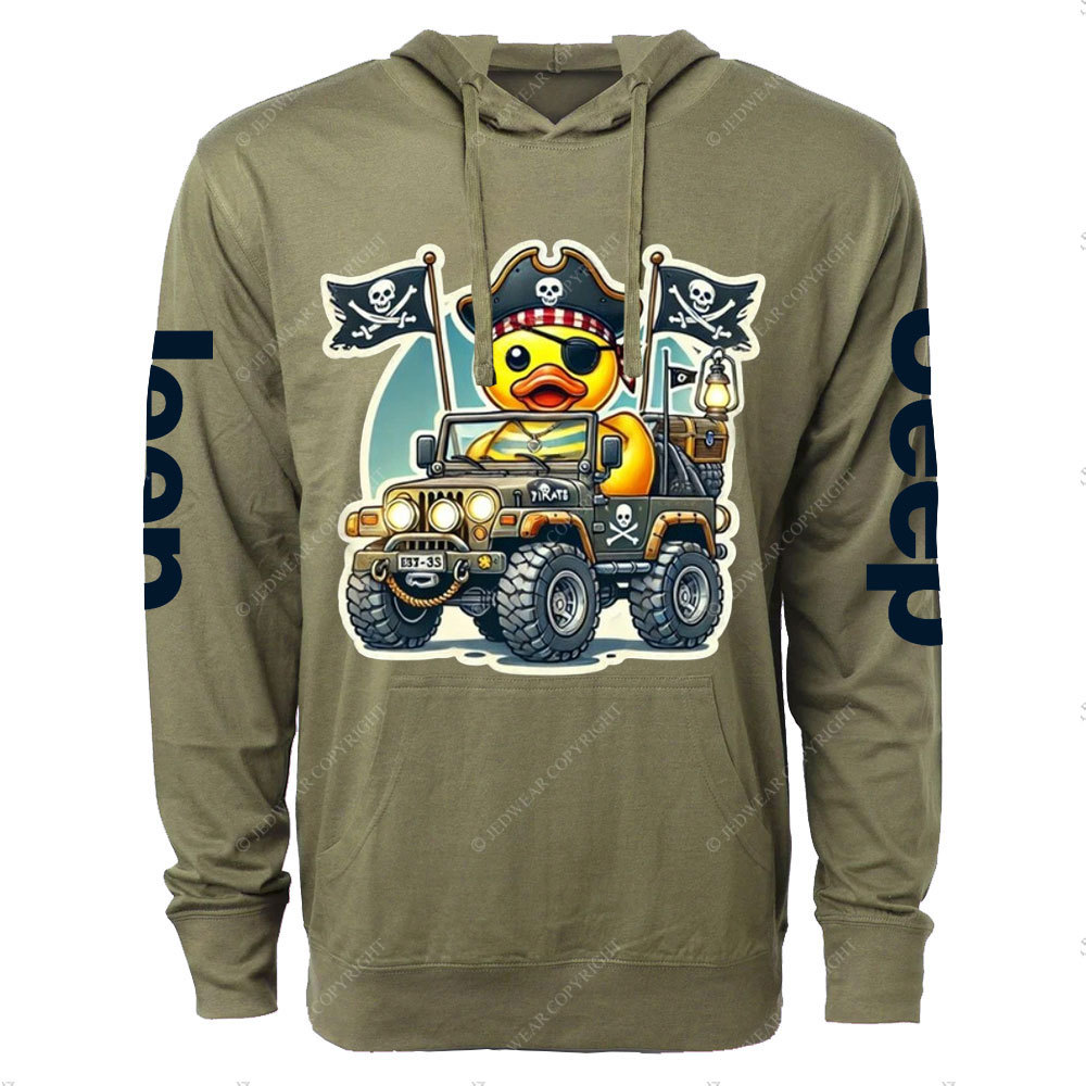 Pirate Duckie Driving a Jp Oversized Lightweight Hoodie