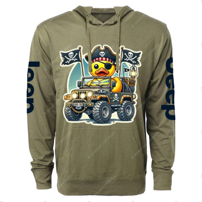 Pirate Duckie Driving a Jp Oversized Lightweight Hoodie